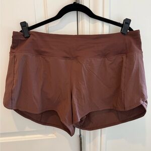 Lululemon Speed Up Mid-Rise Lined Short 4" Size 12 Brown Earth